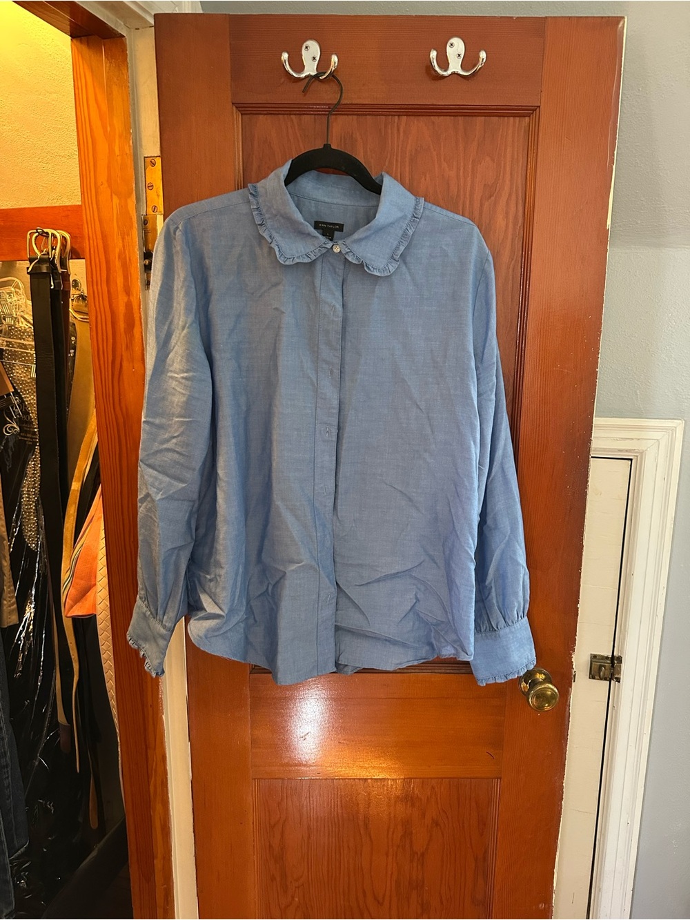 Light Blue Womens-Style Button-Up Shirt